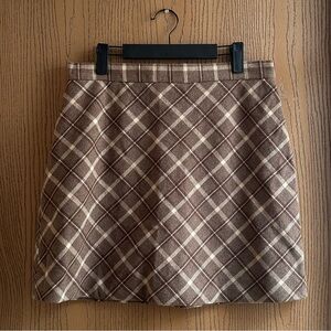 Plaid Brown Mini Skirt